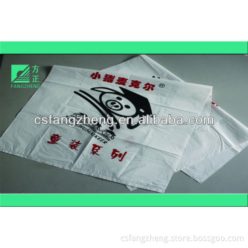 white fashion thank you plastic bags for packing t-shirt